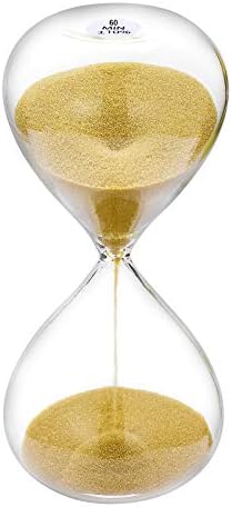 SuLiao Hourglass 60 Minute Sand Timer: 5.1 Inch Gold Sand Clock Watch 60 Min, Large Unique 1 Hour Glass Sandglass for Kids, Games, Classroom, Home, Desk, Office Decorative