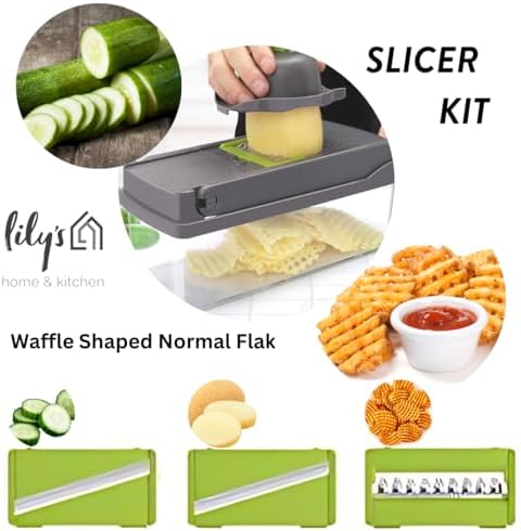 Lily`s Home & Kitchen Pro-Series 16-in-1 VegetableChopper, Mandoline Slicer, Veggie Chopper, Food Chopper with Container, Vegetable Cutter, Onion, slicer (Home Essential Gadget & Kitchen)