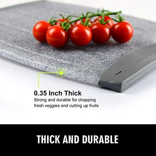 Small Plastic Cutting Board Set of 2 with Multiple Juice Grooves, 9.8" x 7"
