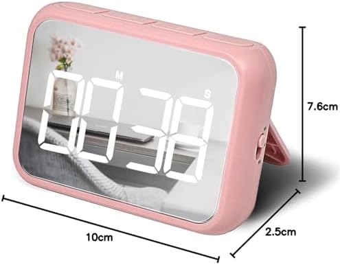 Digital Large Display Visual Timer Stopwatch for Kitchen Teacher School Classroom Cooking, Night Light Magnetic Bathroom Makeup Mirror LED Stop Clock Timer, 99 Minutes Countdown, Loud/Silent (Black)