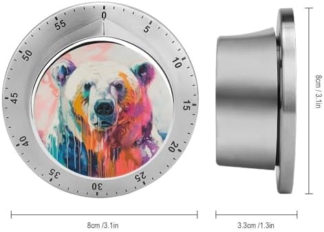 Melting Bear Kitchen Timers for Cooking Cute Animal Colorful Chef Cooking Timer Clock with Loud Alarm No Batteries Required Mechanical Desk Timer Magnetic Backing