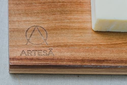 Artesà Acacia Wood Wire Cheese Slicer Board, 27 x 19 cm (10.5 x 7.5 Inch), Brown/Black