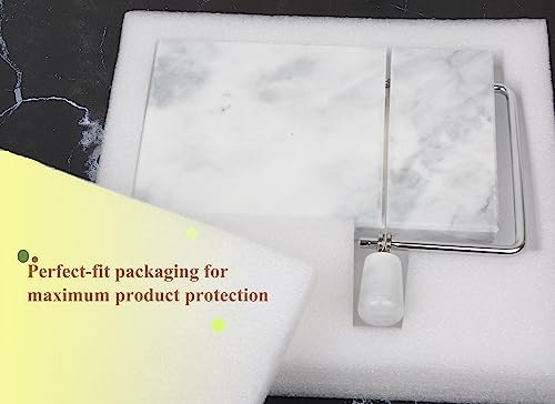 Marble Cheese Slicer,Non-stick Cheese Slicer,Polished Marble Cheese Slicing Plate for Cheese Slicing,Butter, Soft Foods(White Grey)