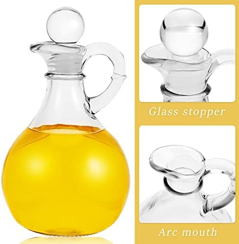 Suclain 6 Sets 12oz Glass Oil and Vinegar Cruet Set with Stopper, Clear
