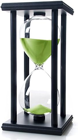 60 Minutes Hourglass, Wood Sand Timer, Green