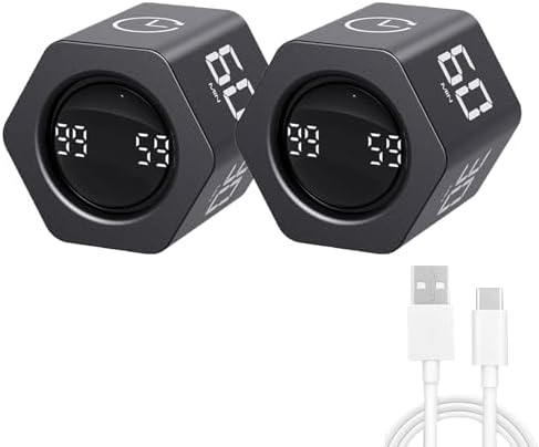 LUCKY TIME Flip Productivity Timer, 1, 5, 10, 30, 60 Min, Desk Cube Timer