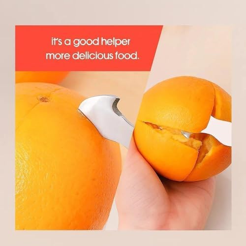 Orange Peeler Tool & Citrus Peeler - 304 Stainless Steel Fruit Peeler for Oranges, Grapefruits, Lemons | Ergonomic Safe Cutter & Easy Skin Remover | Durable Citrus Slicer by GYHZ