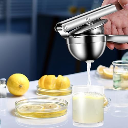 Stainless Steel Juicer Hand Press-Heavy Duty Hand Juicer Manual Juicer Handheld Squeezer Press For Lemon Pomegranate Orange-Kitchen Tool (Stainless steel-C)