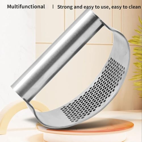 Garlic Press Rocker, Crusher Grinder Masher Bottle opener, Portable Manual Stainless Steel Wide Handle Garlic Crusher with Peeler(Style1-1pc)