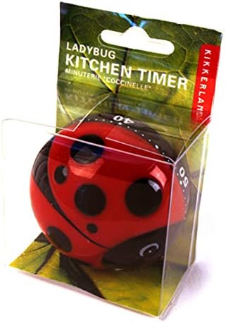 Kikkerland Ladybug Kitchen Timer, Red (KT21-A), 5.7 x 5.7 x 4.4 cm