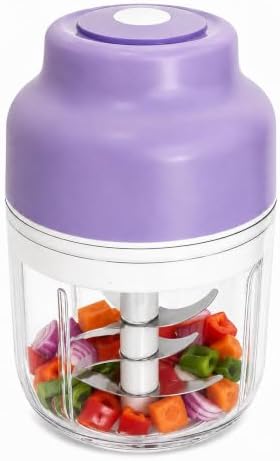 Electric Garlic Chopper, 320ML Portable Veggie Chopper, Rechargeable Vegetable Chopper,Garlic Grinder Masher Onion Chopper, Blender to Vegetable, for Ginger, Nuts,Chili, Fruit, Meat and Spices