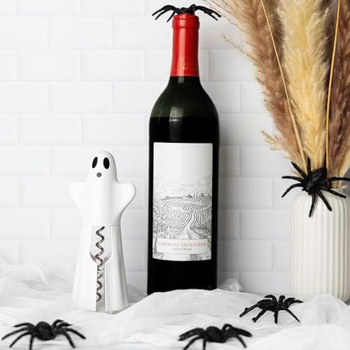 Pund'it Spirit Lifter, Ghost Themed Corkscrew Wine Bottle Opener with Stainless Steel Foil Cutter