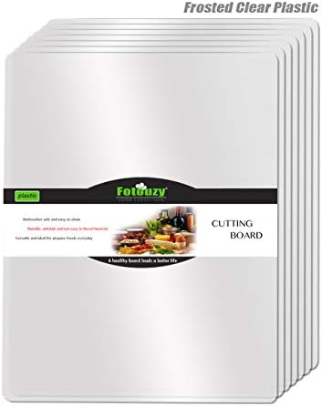 Plastic Cutting Board Set of 7, Frosted Clear Flexible Cutting Mats, BPA-Free, Non-Porous, Dishwasher Safe, Transparent