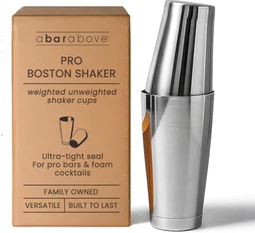 A Bar Above Boston Cocktail Shaker Set, Weighted and Unweighted, 18 Oz