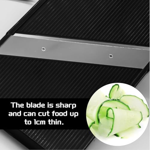 Mandoline Slicer,Mandoline Food Slicer for Kitchen,Slicer Vegetable Cutter with Hand Holder - Stainless Steel Cutter for Potato,Tomato,Onion,Black,1Pack