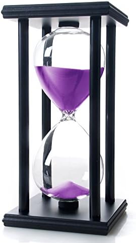 60 Minutes Hourglass, Wood Sand Timer, Purple