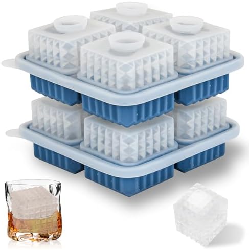2-Inch Whiskey Ice Cubes Mold,Large Square Ice Cube Mold, Silicone