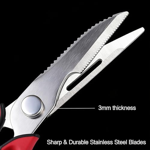 Come Apart Kitchen Scissors for Food, All Purpose Kitchen Shears (Red)
