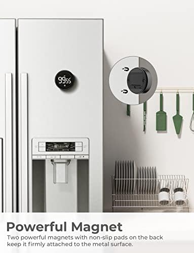 LIORQUE Digital Kitchen Timer, 99 Minute Magnetic Countdown Timer, Black
