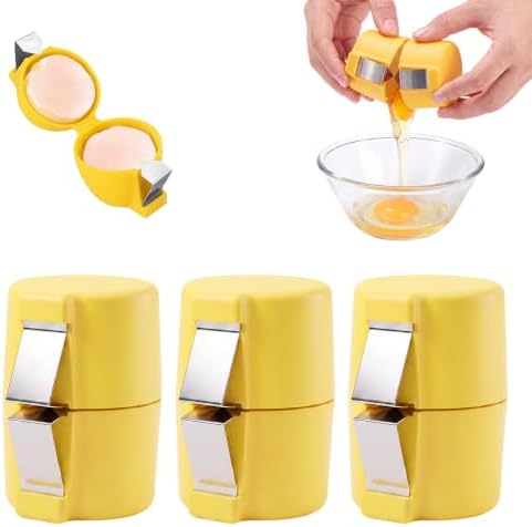 Egg Shell Opener Egg Cracker Tool, Stainless Steel Egg Shell Cutter，Yellow