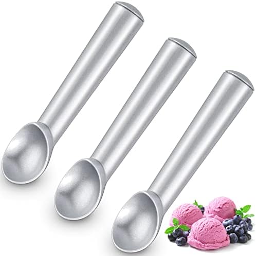 Suclain 3 Pack Ice Cream Scoops 7 Inch Aluminum Scoop Set, Silver