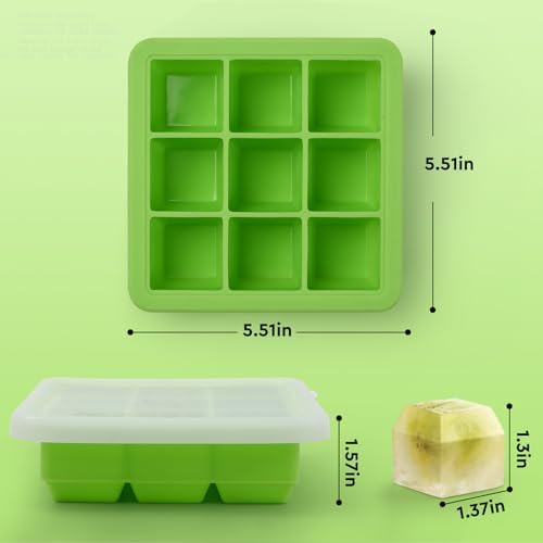 Small Ice Cube Trays for Freezer, Silicone Ice Cube Tray with Lid