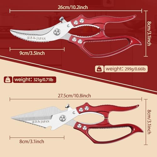 Huusk Kitchen Shears Heavy Duty - Japanese Kitchen Scissors All Purpose