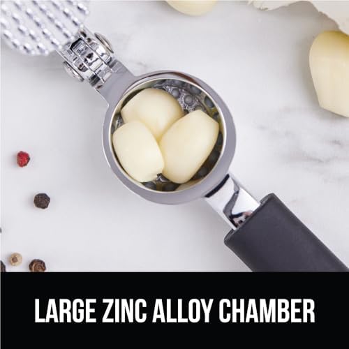 GORILLA GRIP Garlic Peeler and Press Set, Heavy Duty Mincer, Black