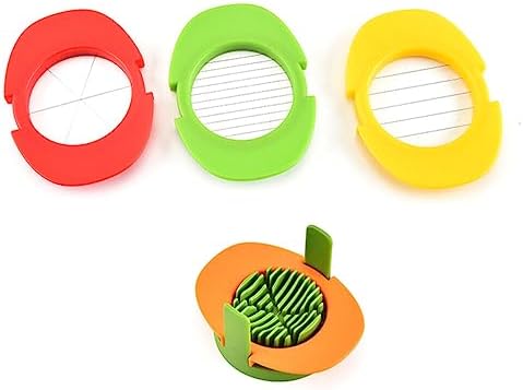 Hemoton Egg Slicer Stainless Steel Egg Cutter 4-in-1 Heavy Duty Strawberry Fruit Garnish Slicer Multifunction Egg Separator Kitchen Utensils Gadgets