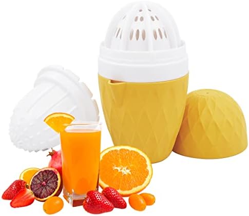 Citrus Juicer Lemon Squeezer, Manual Hand Orange Juicer Squeezer, Fruit Press for Orange, Lemon, Citrus, Grape Juice(Yellow)