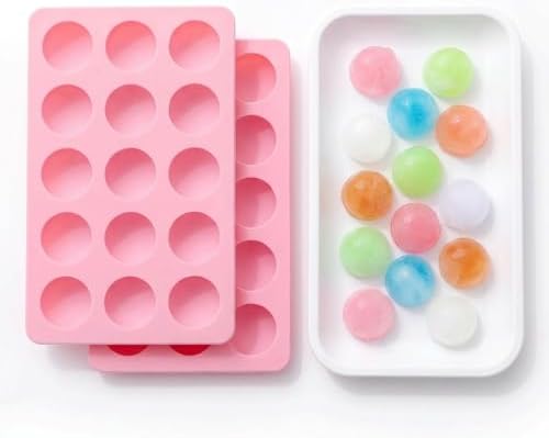 Cute Ice Cube Trays,Round Silicone Ice Trays,Ice Cube Tray (2pcs Round)