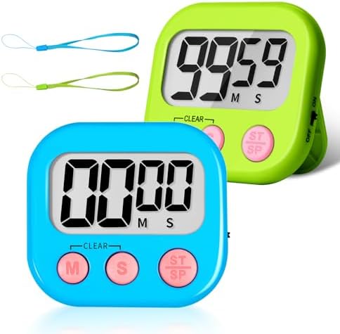 ZILLEEN Classroom Timer for Kids Teachers 2 Pack Digital Timers Blue Green