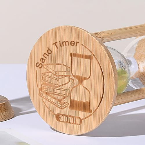 SuLiao Wooden Sand Timer 30 Minute Hourglass, Beech Gold Sand Clock, Small Watch 30 Min Timer, Reloj De Arenai, Hour Glass Sandglass for Home, Office, Decorative, Game, Classroom
