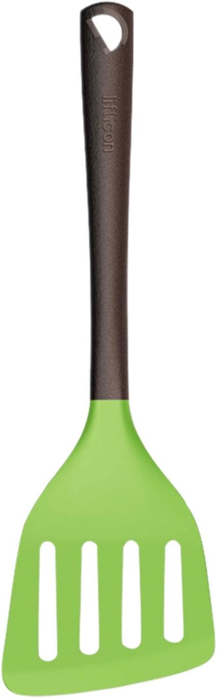 Liflicon Silicone Slotted Turner Spatula Perfect for Fish SpatulaFlipper and Omelet Turner Heat Resistant Up to 446 Degree Fahrenheit Kitchen Utensils Slotted Turner for Cooking-Chacha Slotted Turner
