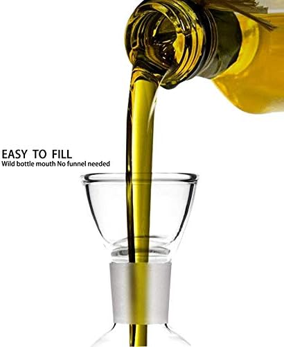 17oz Glass All-Purpose Cruet, Glass Oil Decanter and Cruet (Pyramidal-17 oz) (Pack of 2)