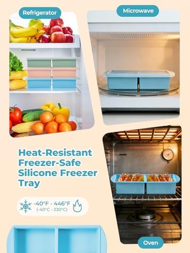 Silicone Freezer Tray with Lid for Soup Ice Cubes, 2Cup Large Ice Cube Tray