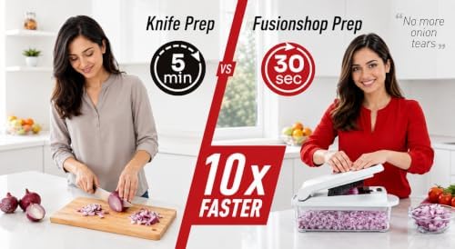 Fusionshop(USA) Premium 10-in-1 Vegetable Chopper | Food Chopper, Cutter