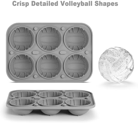 Nax Caki 3D Volleyball Ice Cube Tray, Large Volleyball Silicone Fun Shapes Whiskey Ice Mold with Funnel for Cocktails, Bourbon,Brandy, Whiskey Gifts for Men