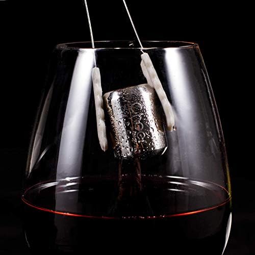 CHEER Premium Stainless Steel Whiskey Stones Gift Set of 4, Stainless Steel Reusable Ice Cubes Chilling Stones with Tongs for Whiskey Wine7717-W202-012