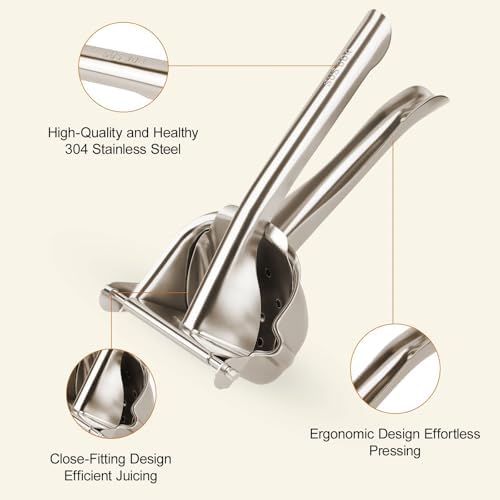 304 Stainless Steel Lemon Squeezer,Manual Citrus Juicer Hand Press