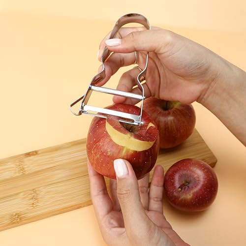 Marsrut 3PCS Vegetable & Potato Peeler in Silver Color, Stainless Steel Handle & Blade for Kitchen, Normal, vegetable-peelers-190424