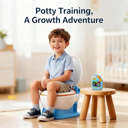 Shower Timer Waterproof Visual Timer for Kids, 99-Min Digital Potty Training Timer for Toddler, Duck-Shaped Bathroom & Kitchen Time Management Tool, Rechargeable, Blue