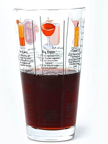 14 oz Recipe Glass Cocktail Shaker With Strainer Top - Includes 6 Cocktail Drink Recipes (Hip Hop Theme)