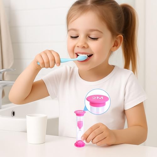 3 otters Multi-Time Sand Timer Set, 8PCS Colorful Hourglass Timers for Classroom 20sec/30sec/1min/2min/3min/4min/5min/10min for Brushing Teeth Cooking Office Timing Task (Pack of 2)