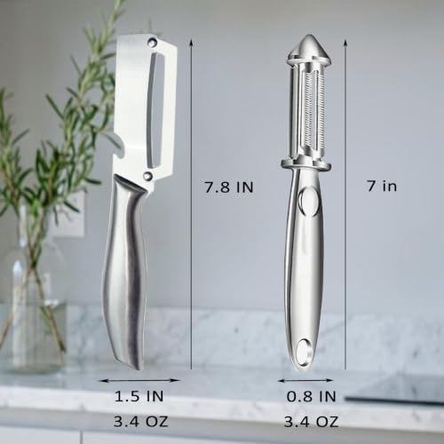 2PCS Multifunctional Stainless Steel Vegetable Peeler for Kitchen