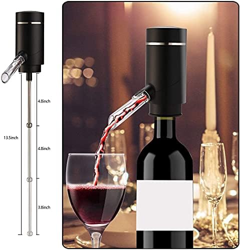 Electric Wine Aerator & Dispenser – One-Touch Automatic Wine Pourer with Decanter Function, Enhances Red & White Wine Flavor, Portable with Retractable Tube, USB-C Rechargeable, Mothers Day Gift