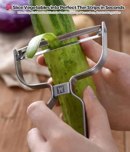 Wagensteiger Stainless Steel Potato Peeler with Extra-Wide Peeling Blade, Great for Large Vegetables (1610)