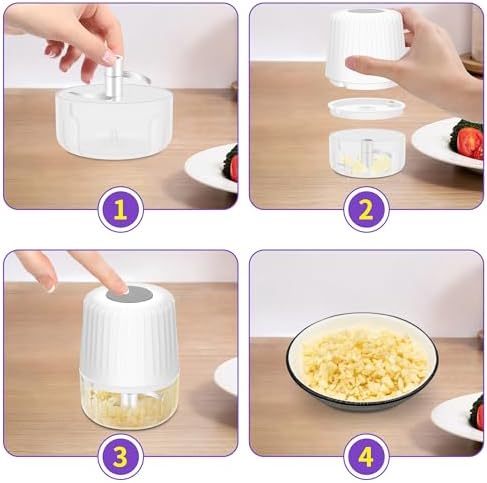 100ML Garlic Chopper, Electric Garlic Mincer, Mini Food Processor
