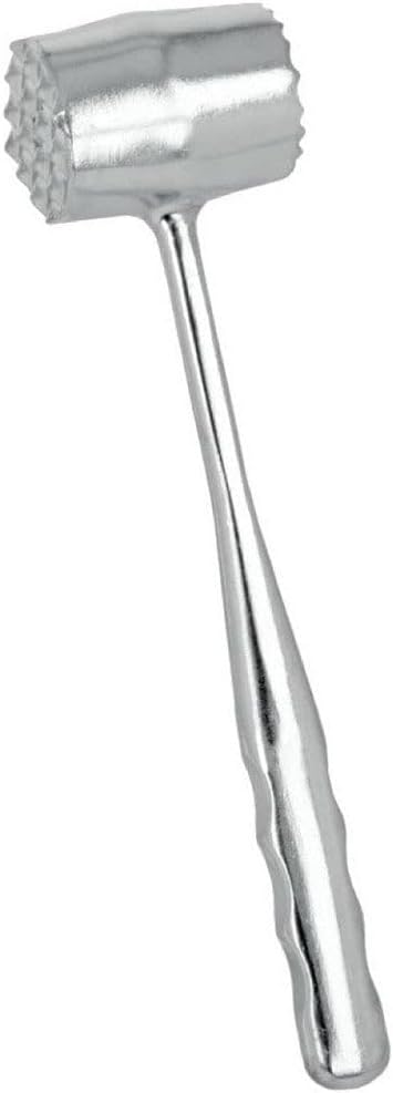 Metaltex Meat Tenderiser-Tenderizer Mallet for Kitchen and BBQ, Sturdy Stainless Steel Steak Pounder Hammer, 200g, aluminium, Silver