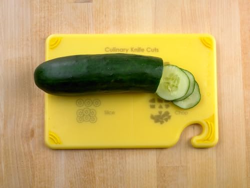 San Jamar Saf-T-Grip Plastic Cutting Board with Safety Hook, 6" x 9" x 0.375", Yellow, 6 Count